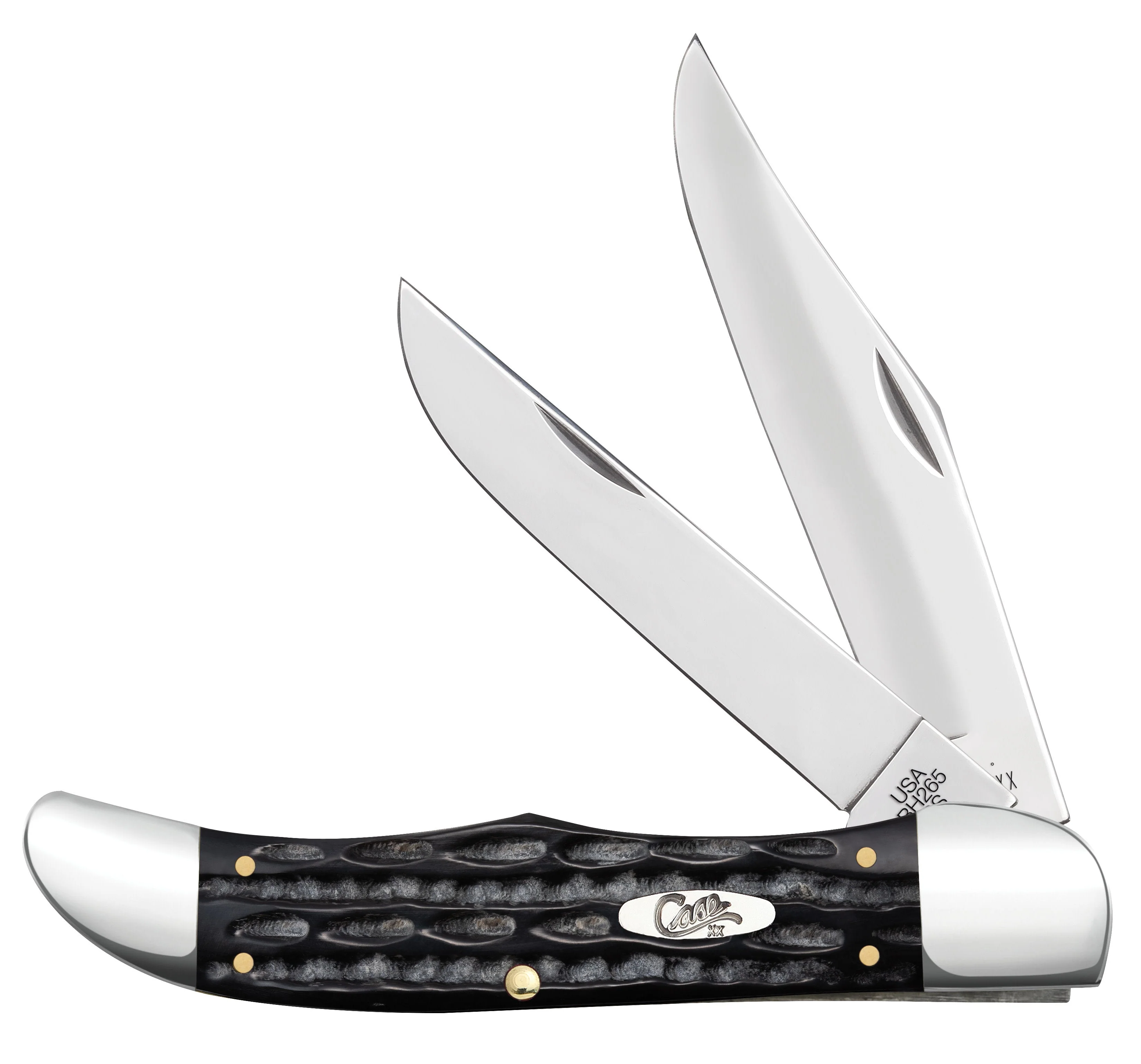 Jigged Buffalo Horn Folding Hunter with Sheath