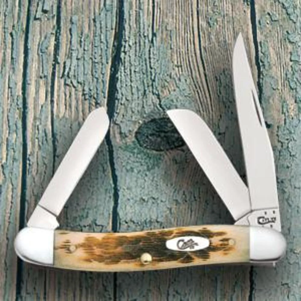 Peach Seed Jig Amber Bone Medium Stockman