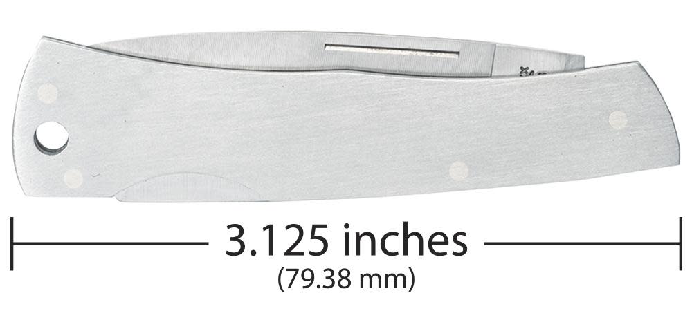 Brushed Stainless Steel Executive Lockback with Lanyard Hole