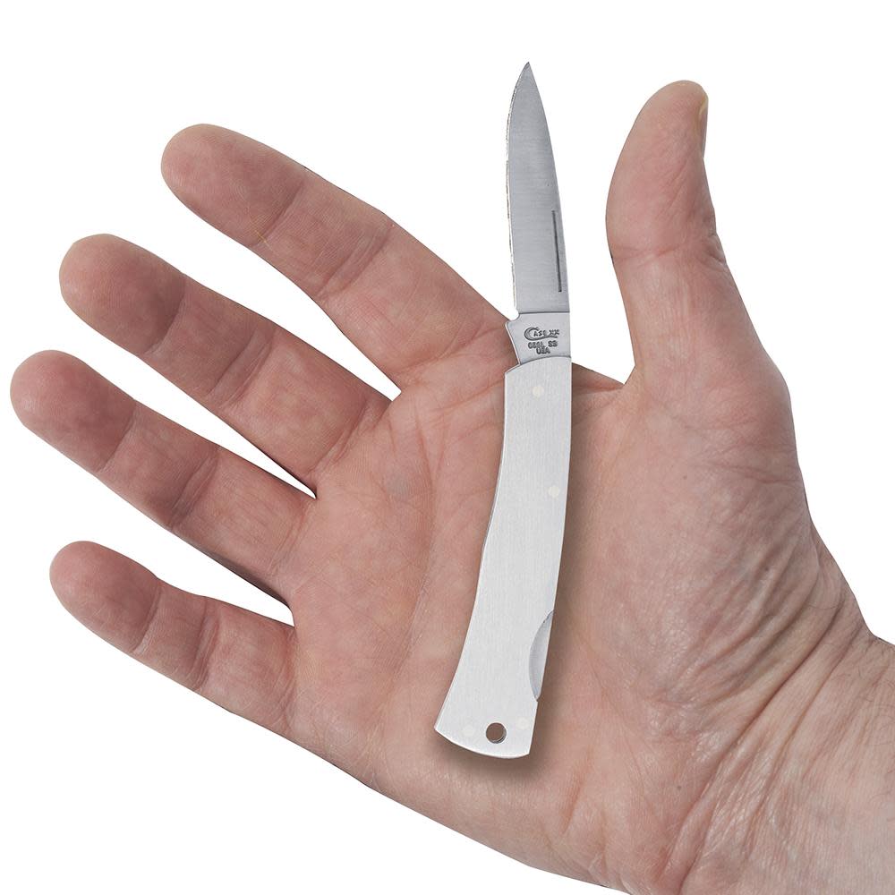 Brushed Stainless Steel Executive Lockback with Lanyard Hole 6 Brushed Stainless Steel Executive Lockback with Lanyard Hole