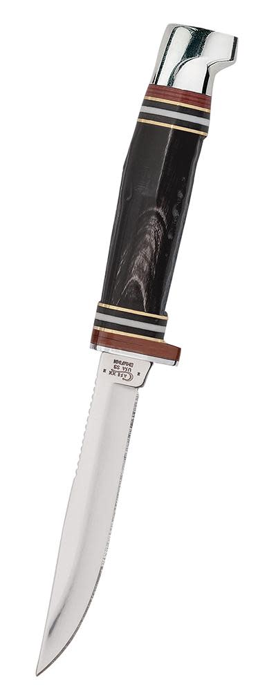 Buffalo Horn Mini FINN Hunter with Leather Sheath 3 Buffalo Horn Mini FINN Hunter with Leather Sheath