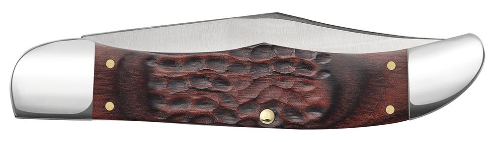 Jigged Dymalux® Rosewood Folding Hunter with Leather Sheath 3 Jigged Dymalux® Rosewood Folding Hunter with Leather Sheath