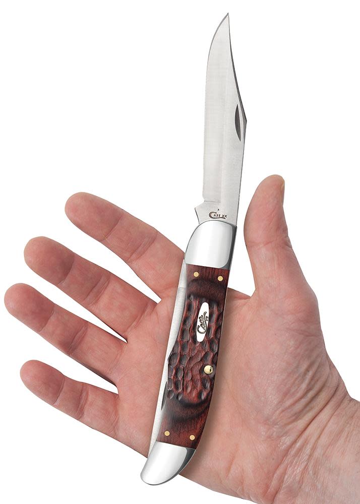 Jigged Dymalux® Rosewood Folding Hunter with Leather Sheath 5 Jigged Dymalux® Rosewood Folding Hunter with Leather Sheath