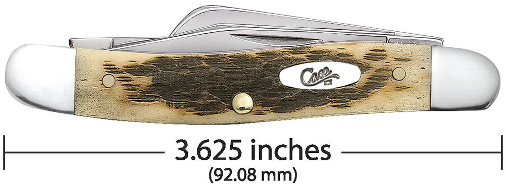 Peach Seed Jig Amber Bone CS Medium Stockman with Spey blade