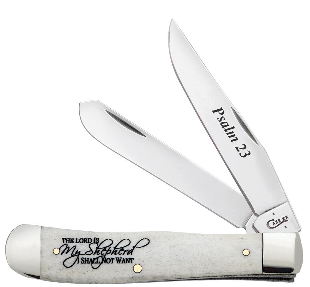 Religious Sayings Psalm 23 Embellished Smooth Natural Bone Trapper