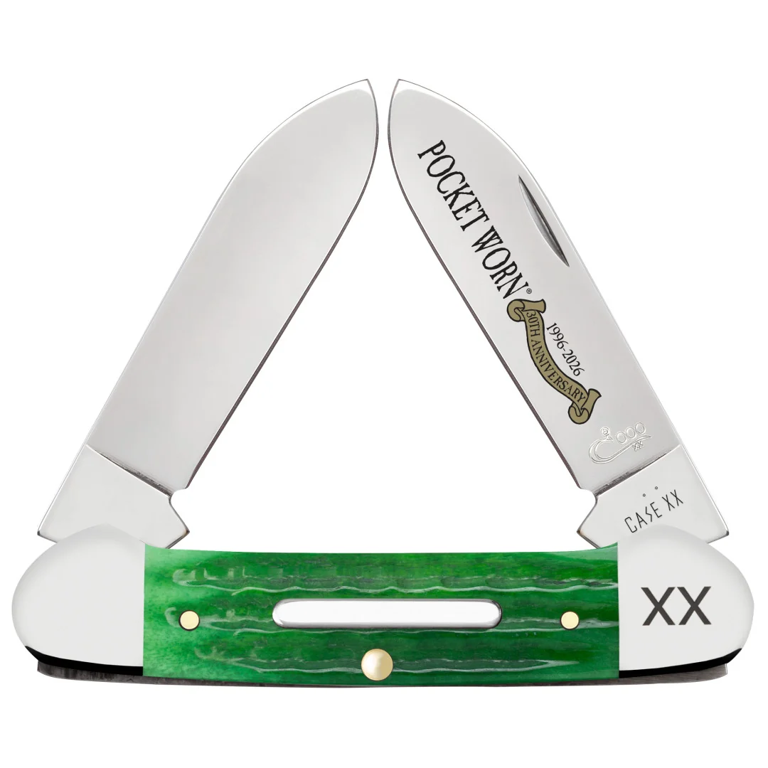 Pocket Worn® Second Cut Jigged Bright Green Bone Canoe