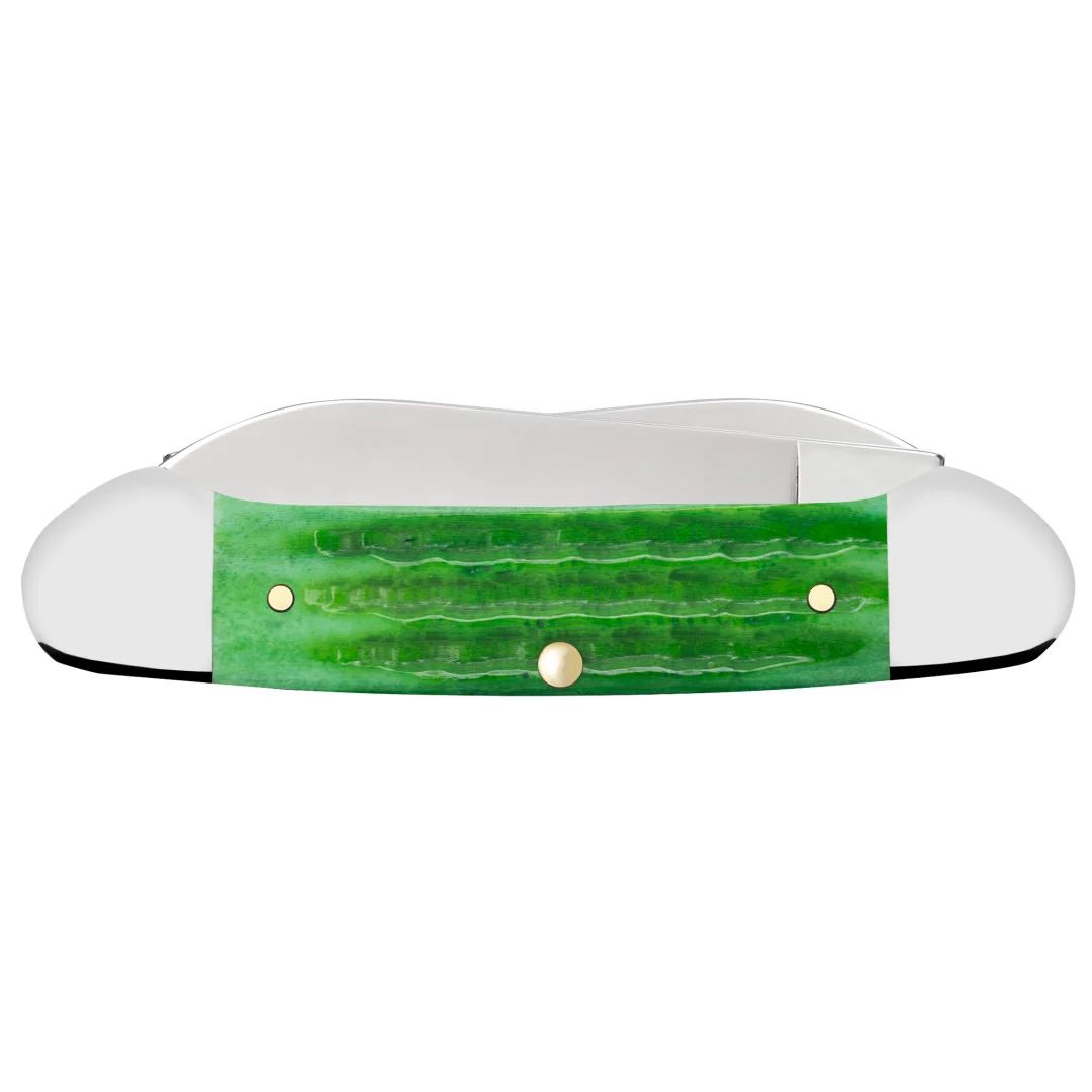 Pocket Worn® Second Cut Jigged Bright Green Bone Canoe 4 Pocket Worn® Second Cut Jigged Bright Green Bone Canoe