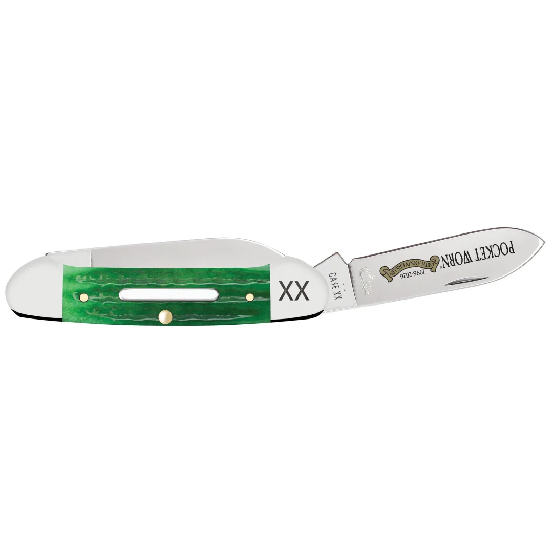 Pocket Worn® Second Cut Jigged Bright Green Bone Canoe 5 Pocket Worn® Second Cut Jigged Bright Green Bone Canoe