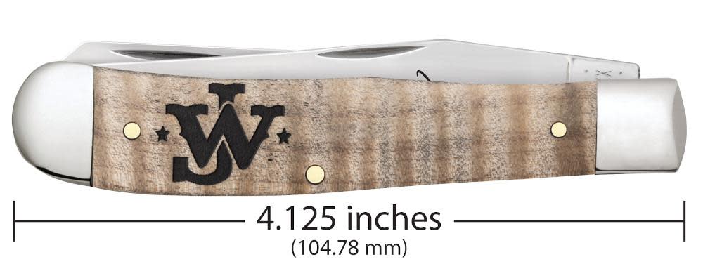 John Wayne Embellished Smooth Natural Curly Maple Wood Trapper