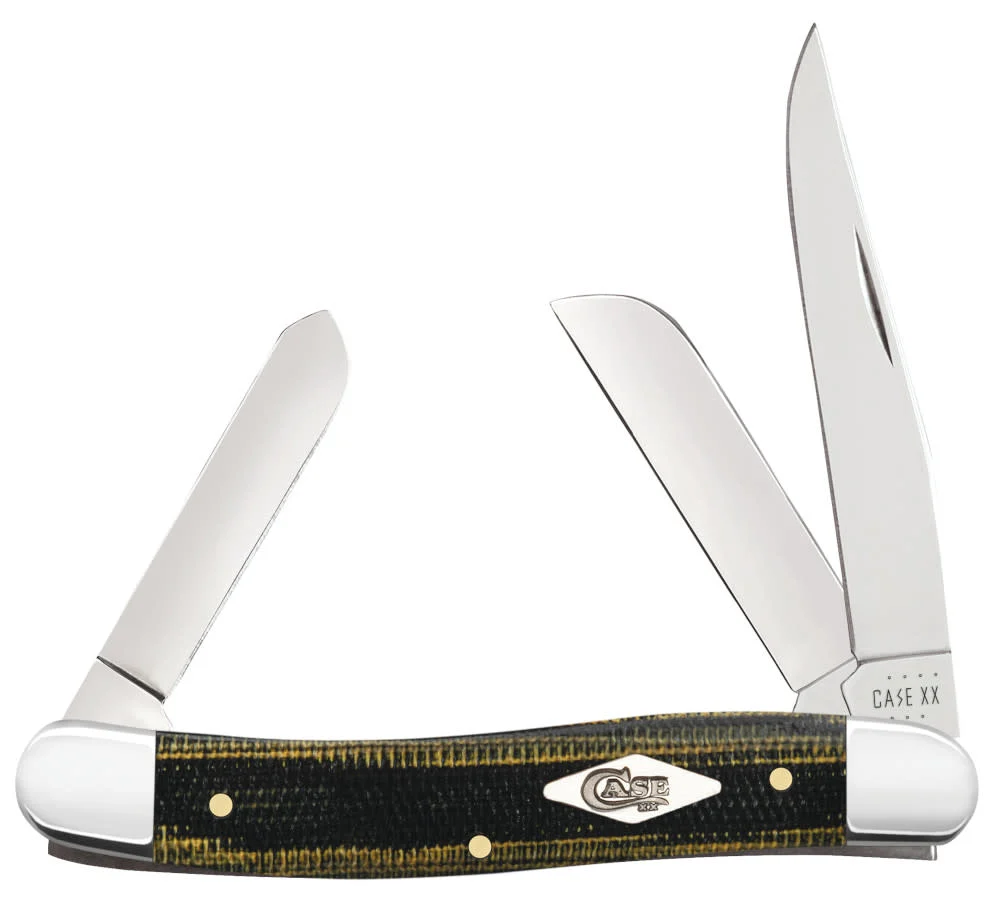 Smooth Black & Green Natural Canvas Micarta® Medium Stockman