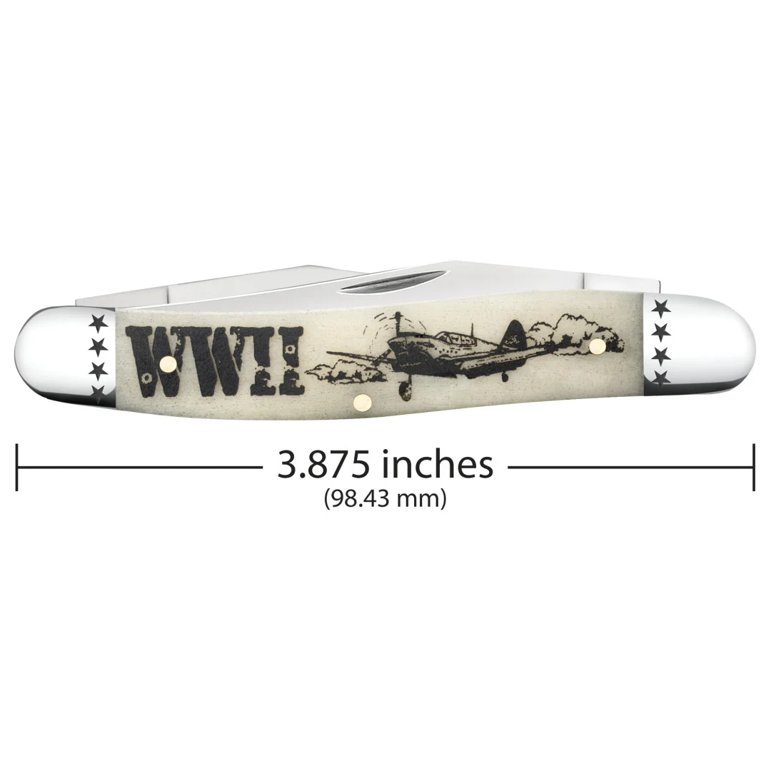 War Series WWII Embellished Smooth Natural Bone Muskrat