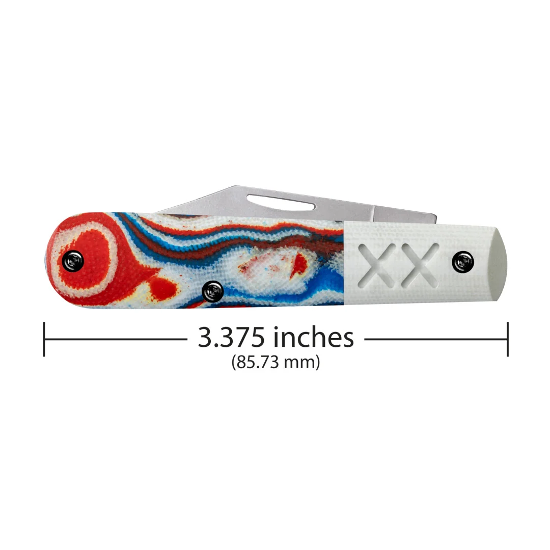 Crossroads™ Smooth Red, White & Blue Burl G-10 w/ White G-10 Barlow