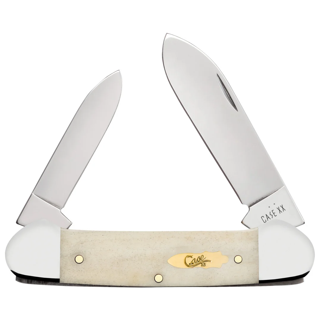 Smooth Natural Bone Canoe - Brass Bomb Shield