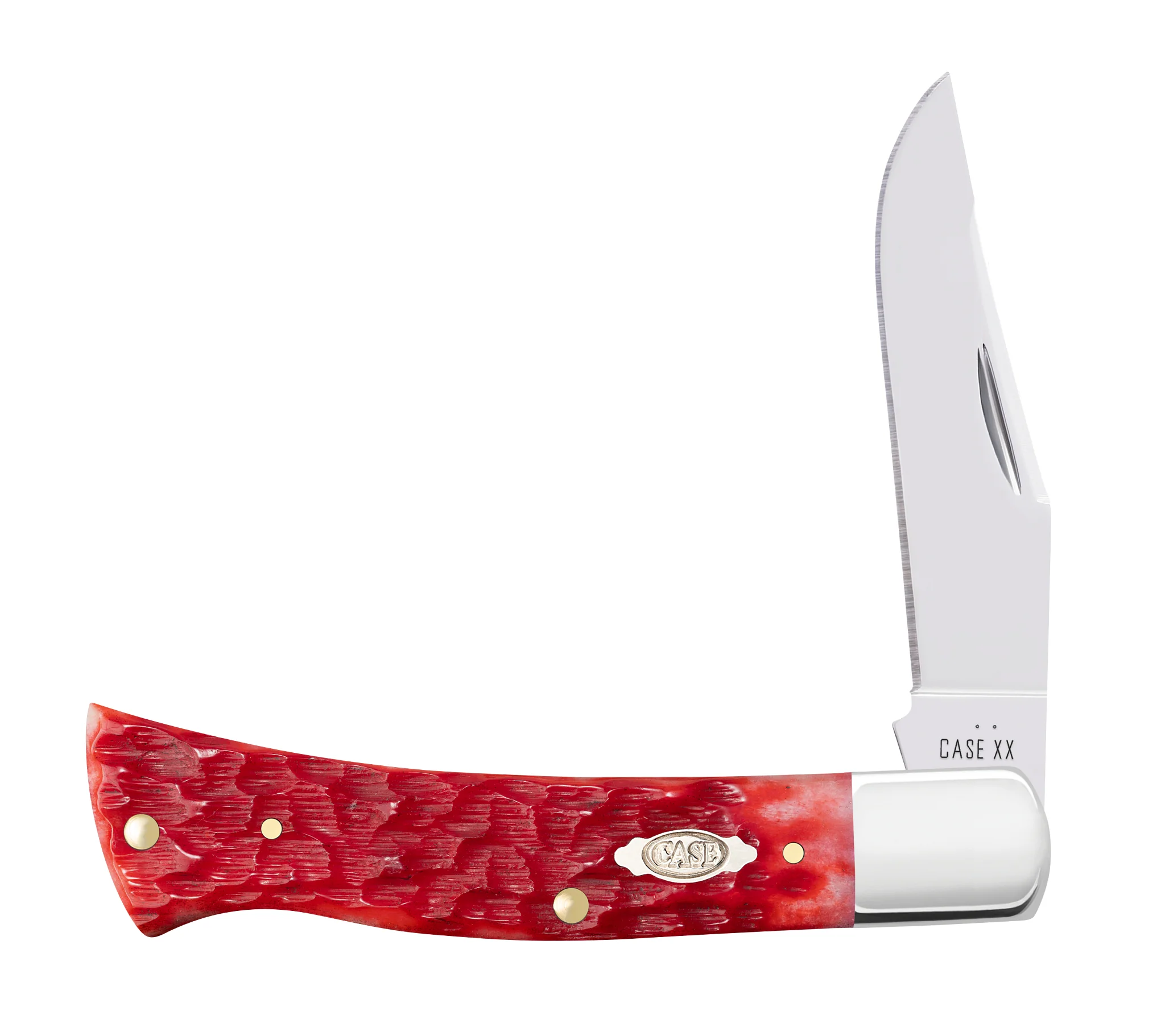 Peach Seed Jigged Dark Red Bone CS Case Axe Handle®