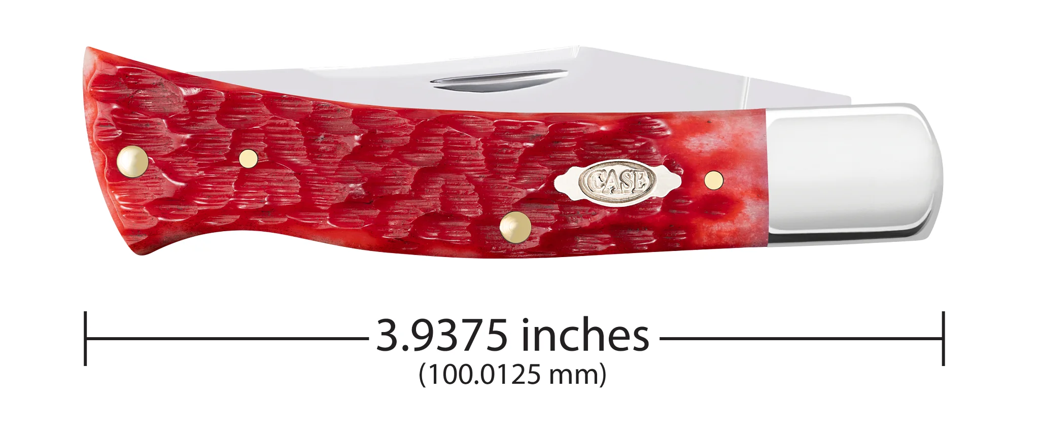 Peach Seed Jigged Dark Red Bone CS Case Axe Handle®