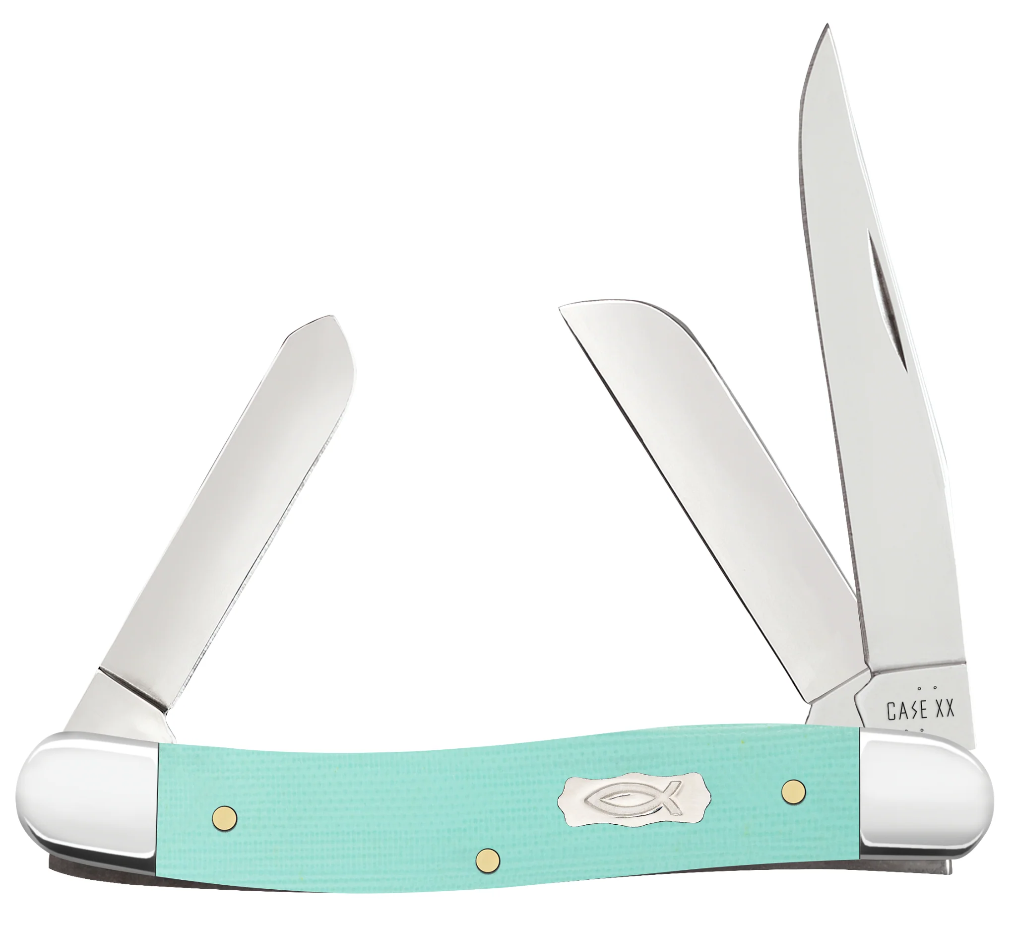 Smooth Seafoam Green G-10 Medium Stockman