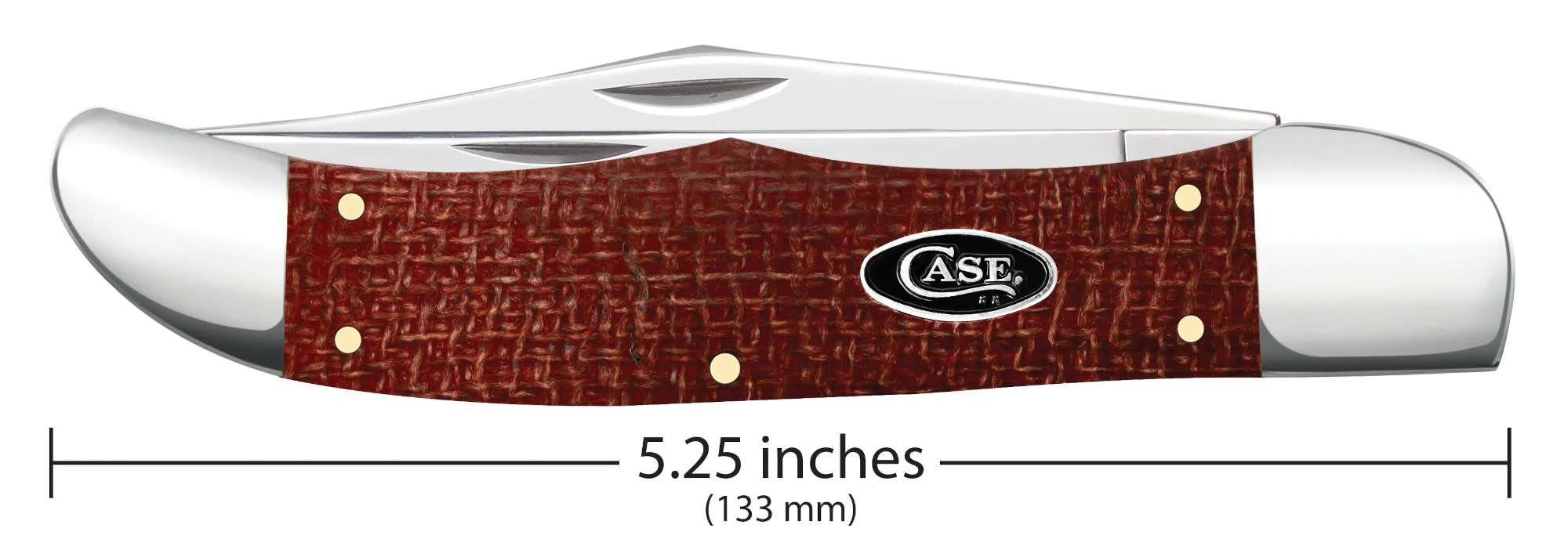 Smooth Dark Red Burlap Micarta® CS Folding Hunter with Sheath