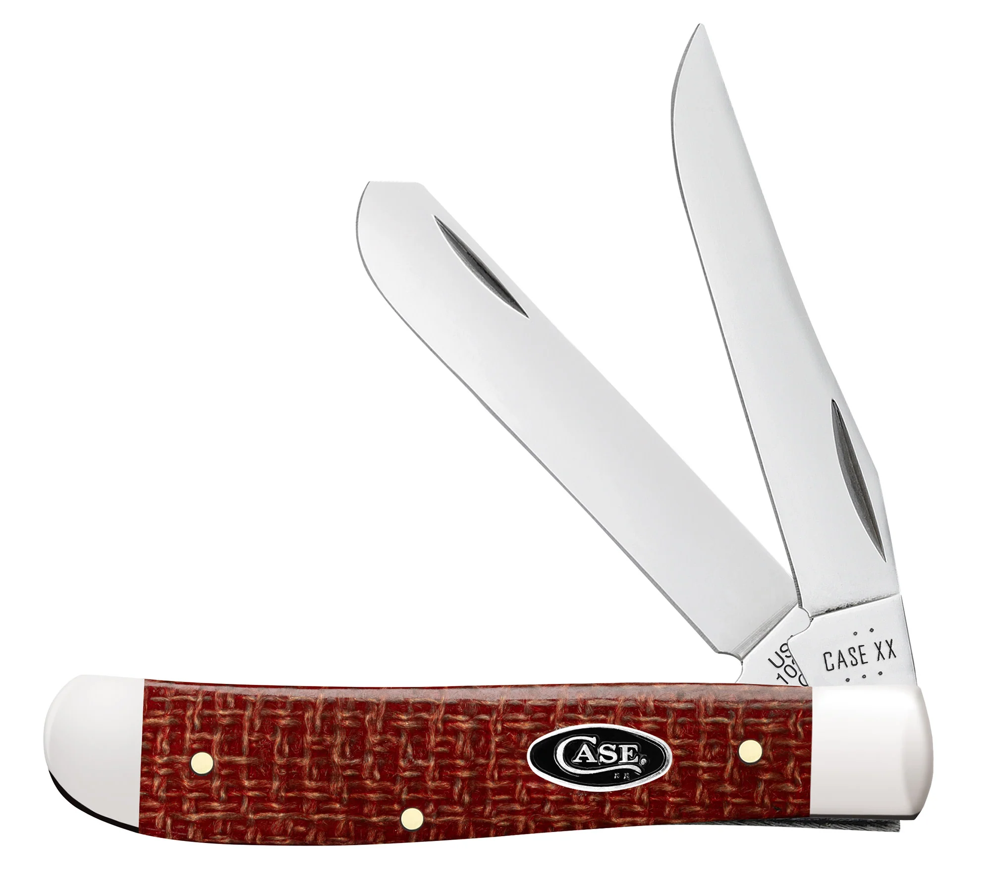 Smooth Dark Red Burlap Micarta® CS Mini Trapper
