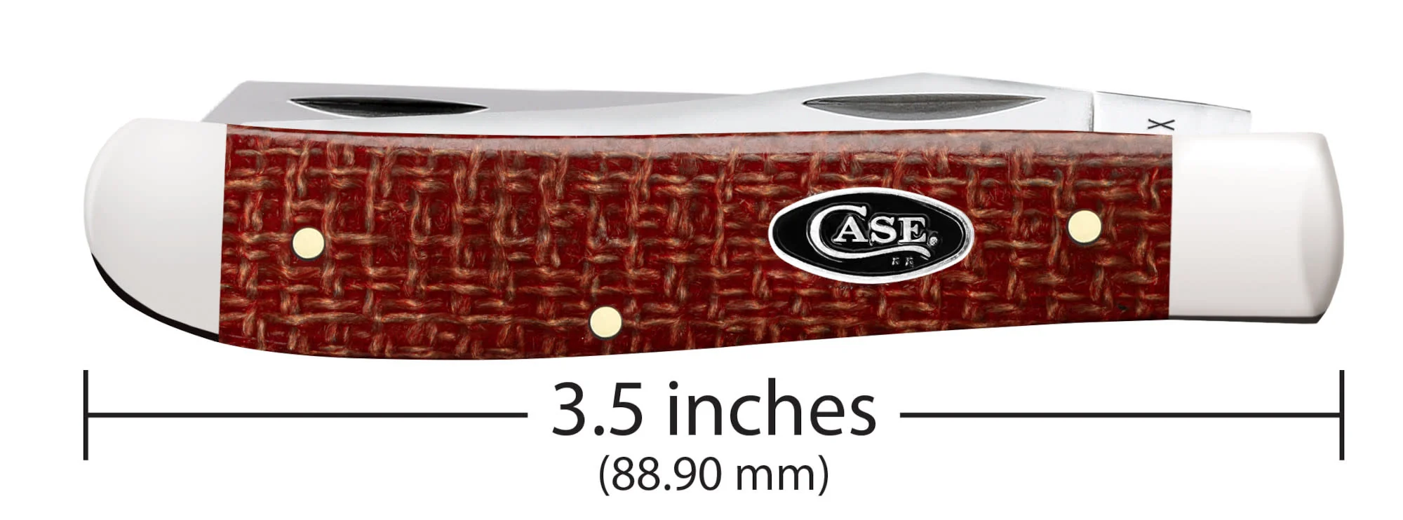 Smooth Dark Red Burlap Micarta® CS Mini Trapper