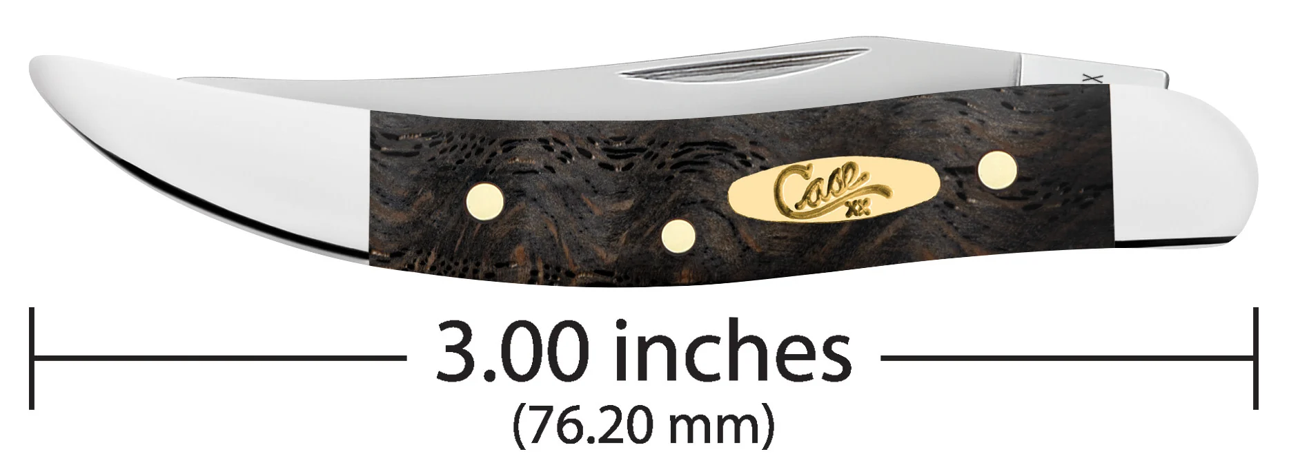Smooth Black Curly Oak Wood Small Texas Toothpick