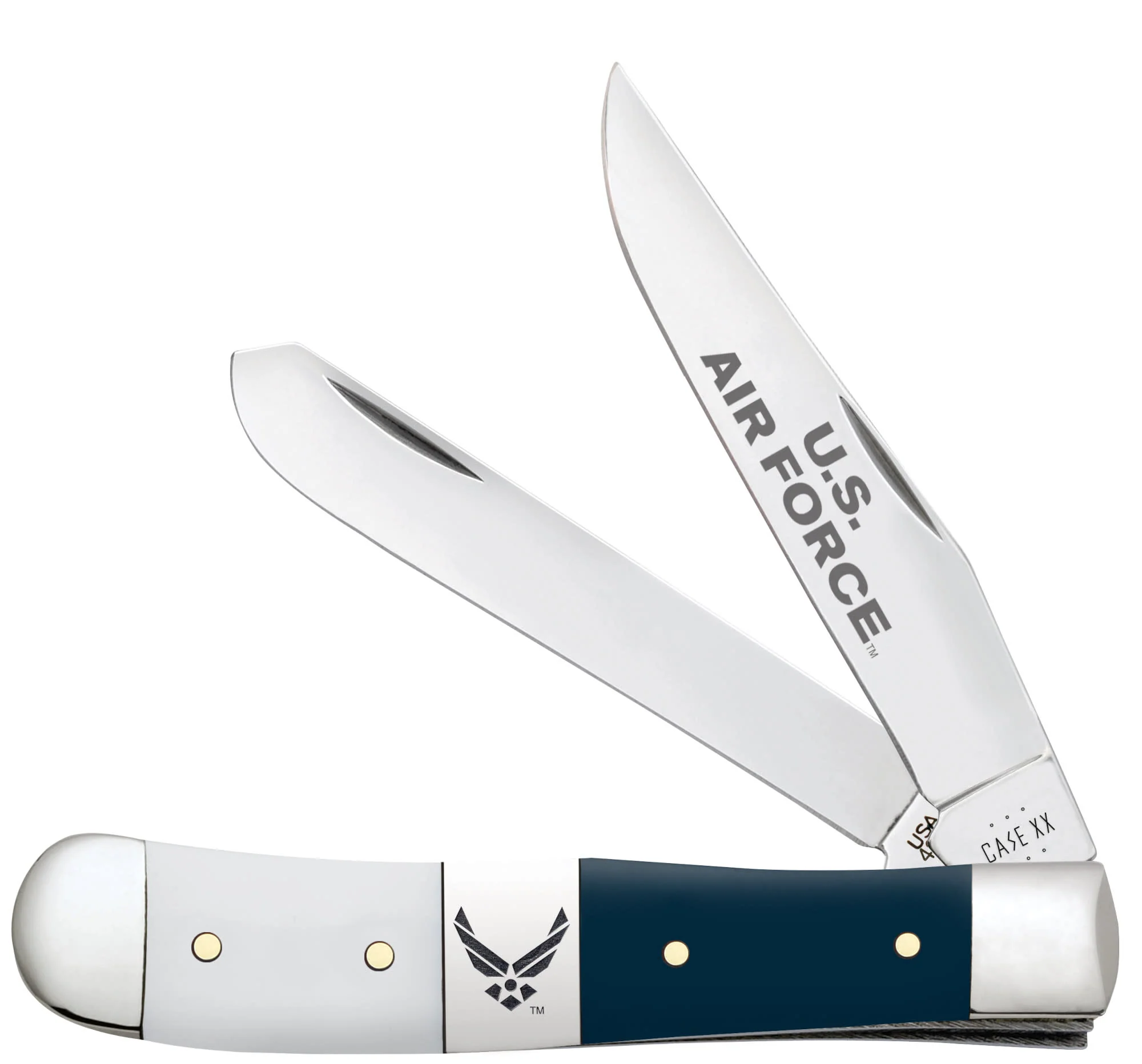 U.S. Air Force™ Smooth White/Blue Synthetic Trapper Gift Set (4254 SS) w/ Embellished Center Bolster - Embellished Jewel Box 14 U.S. Air Force™ Smooth White/Blue Synthetic Trapper Gift Set (4254 SS) w/ Embellished Center Bolster - Embellished Jewel Box