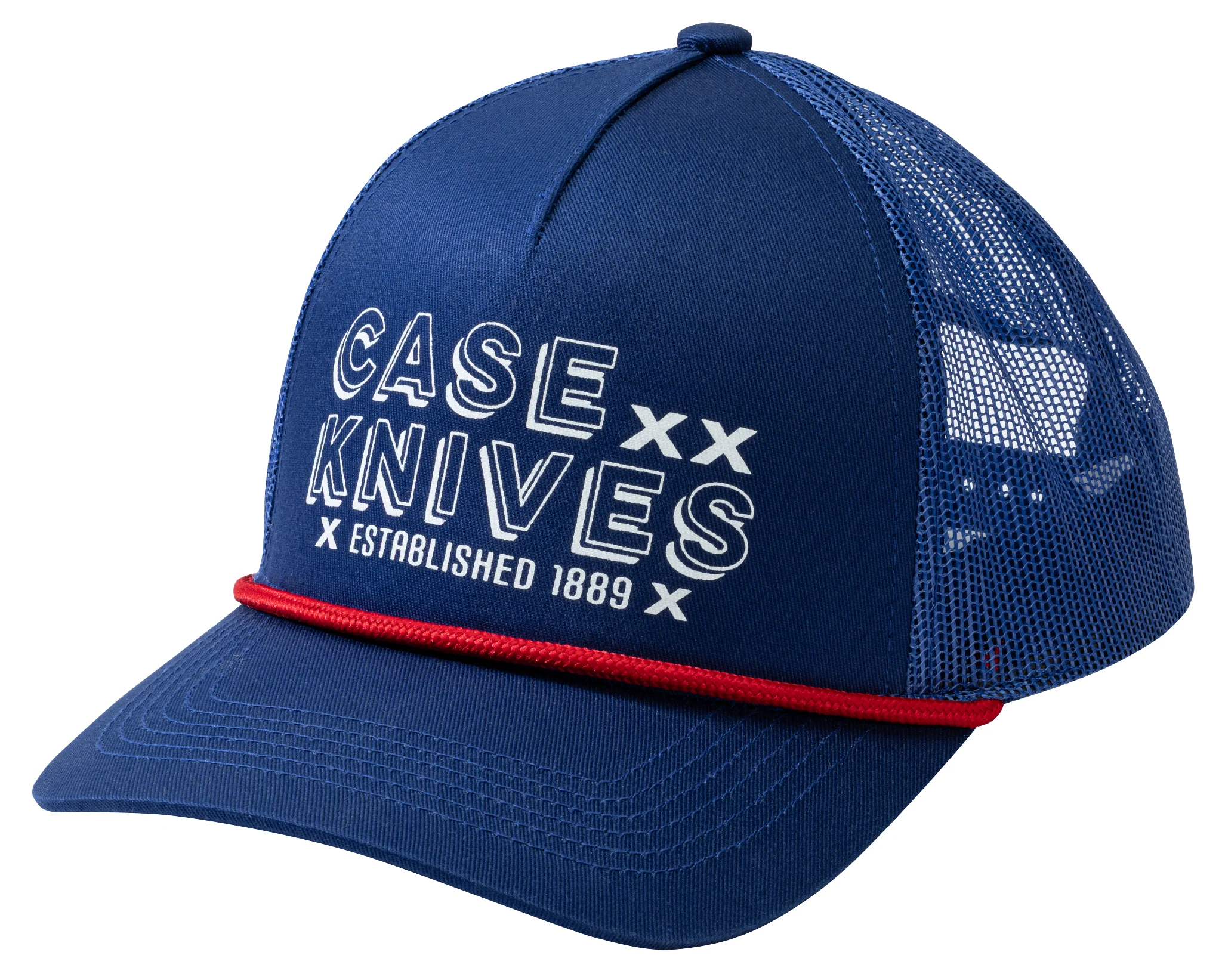 Blue 5 Panel Cap with Rope