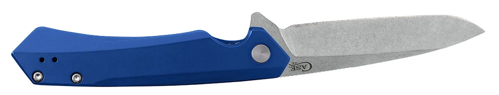 Blue Anodized Aluminum Kinzua® with Spear Blade 4 Blue Anodized Aluminum Kinzua® with Spear Blade
