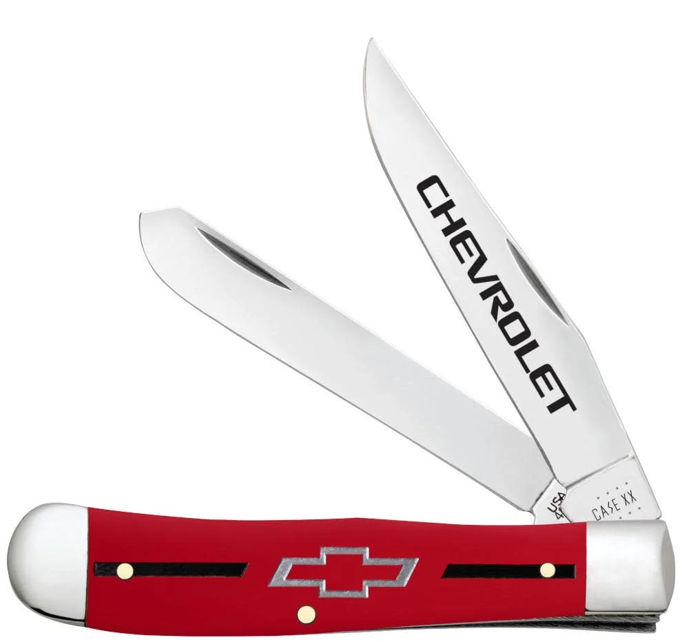 Chevrolet® Embellished Smooth Red Synthetic Trapper