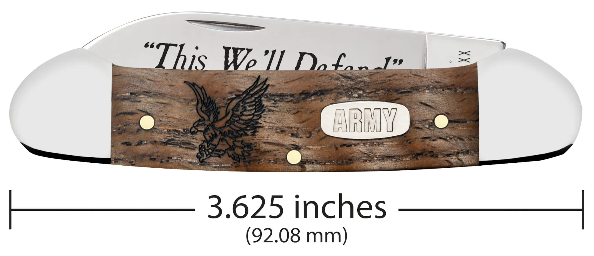 U.S. Army Embellished Smooth Natural Curly Oak Canoe