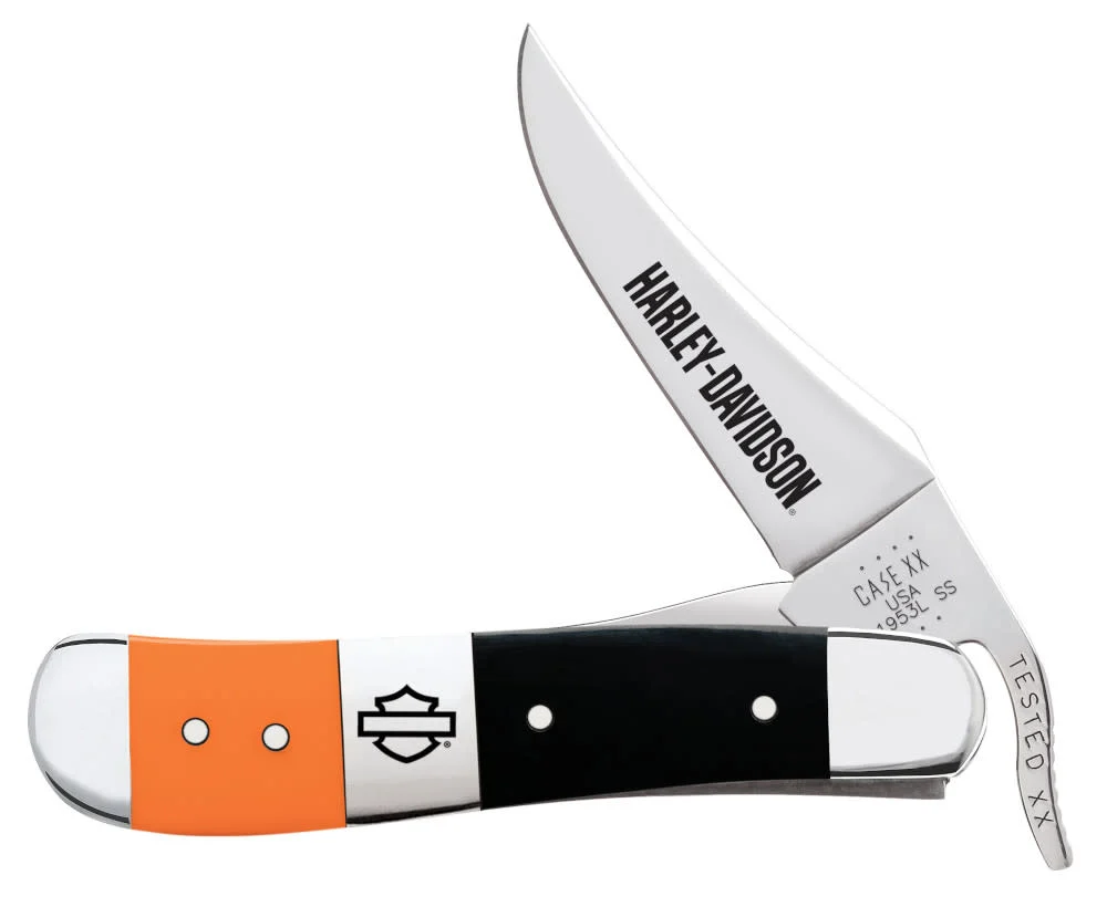 Harley-Davidson® Gift Set Embellished Smooth Orange & Black Synthetic RussLock® in Wooden Puzzle Box 1 Harley-Davidson® Gift Set Embellished Smooth Orange & Black Synthetic RussLock® in Wooden Puzzle Box