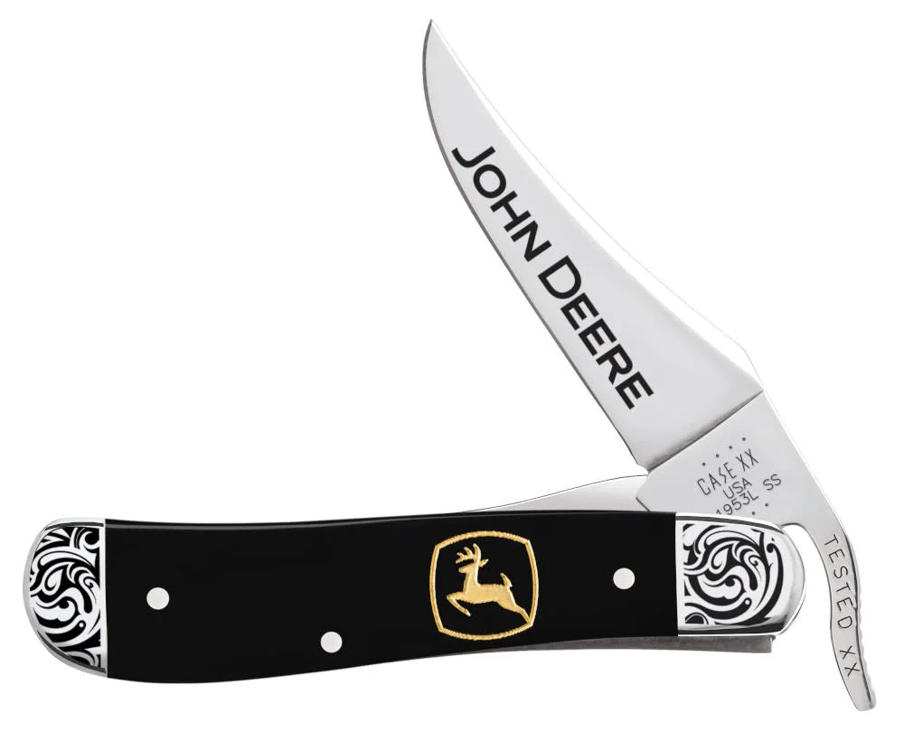 John Deere Embellished Smooth Black Synthetic RussLock® with Embellished Bolsters