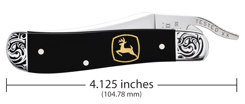 John Deere Embellished Smooth Black Synthetic RussLock® with Embellished Bolsters 2 John Deere Embellished Smooth Black Synthetic RussLock® with Embellished Bolsters